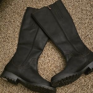 Clarks Women's Tall Black Riding Boots - Classic Knee-High Style LEATHER